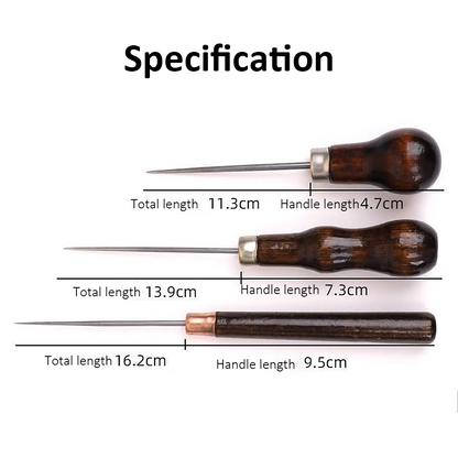 Wood Handle Leather Awl-6Pack