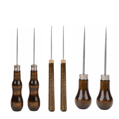 Wood Handle Leather Awl-6Pack