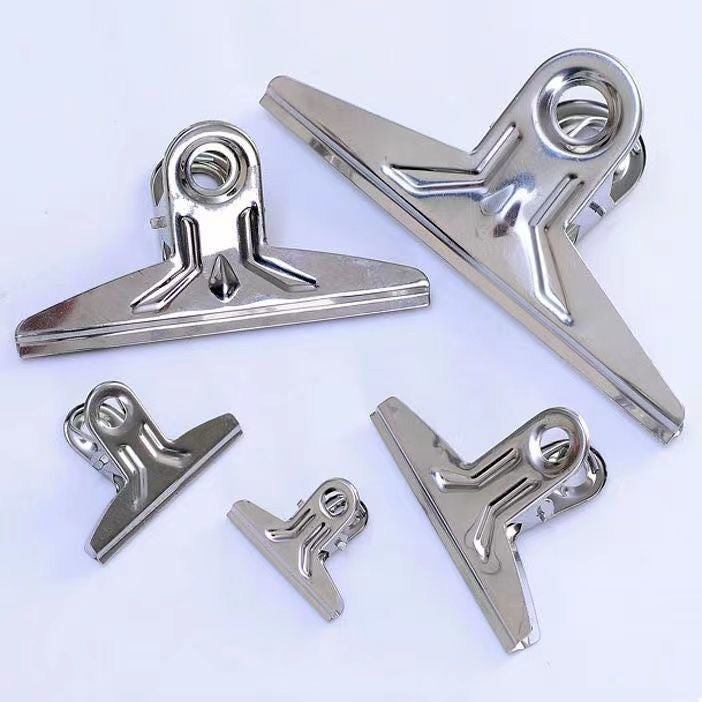 Wide Flat-Head Stainless Steel Bookbinding Clips