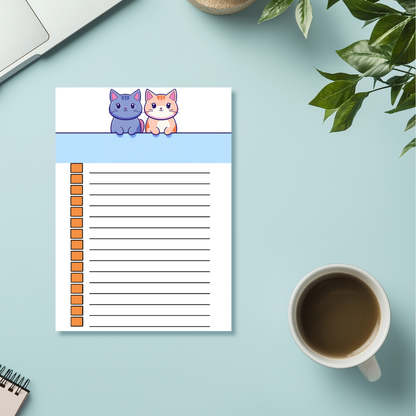 Adorable Cats Check Note pad