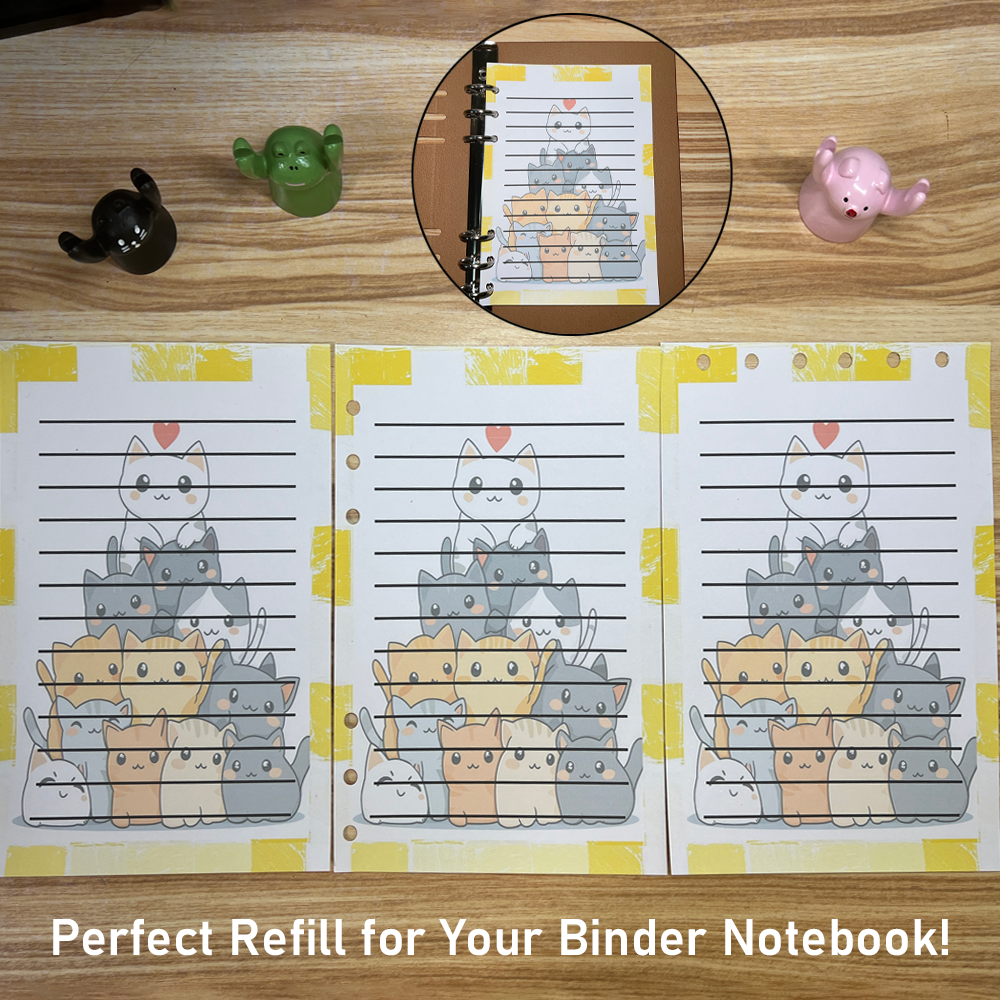 Stacked Cats Lined Notepad