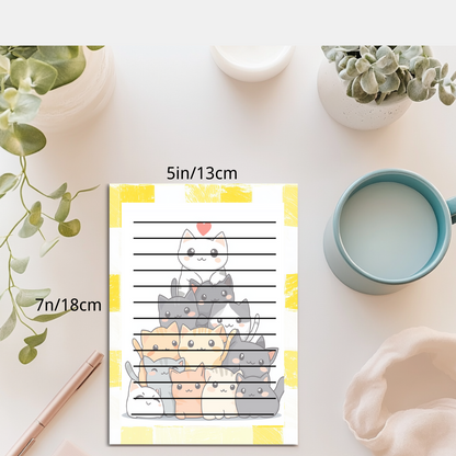 Stacked Cats Lined Notepad