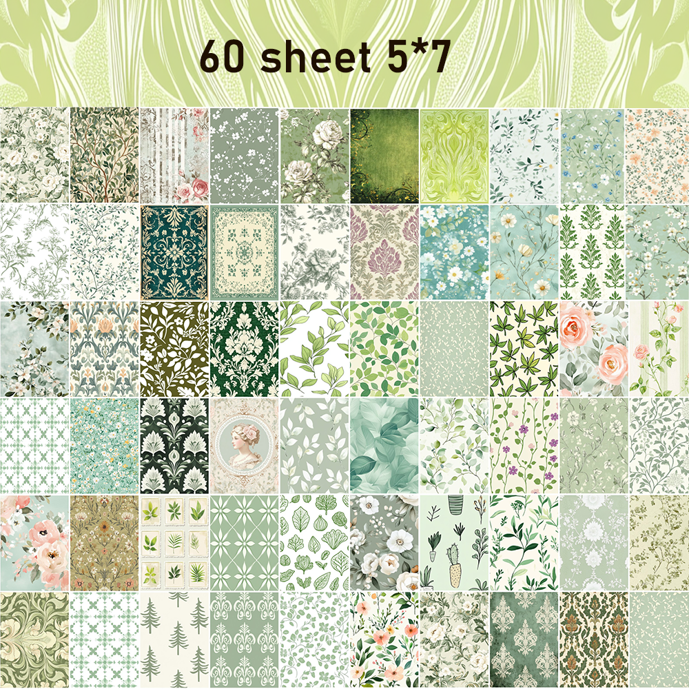 96 sheets 5*7in Floral Decorative Paper