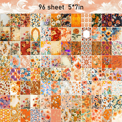 96 sheets 5*7in Floral Decorative Paper