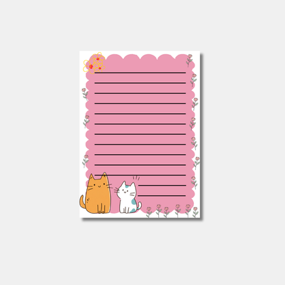 Purrfect Blooms Notepads-Where Adorable Cats Meet Elegant Roses!