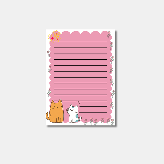 Purrfect Blooms Notepads-Where Adorable Cats Meet Elegant Roses!