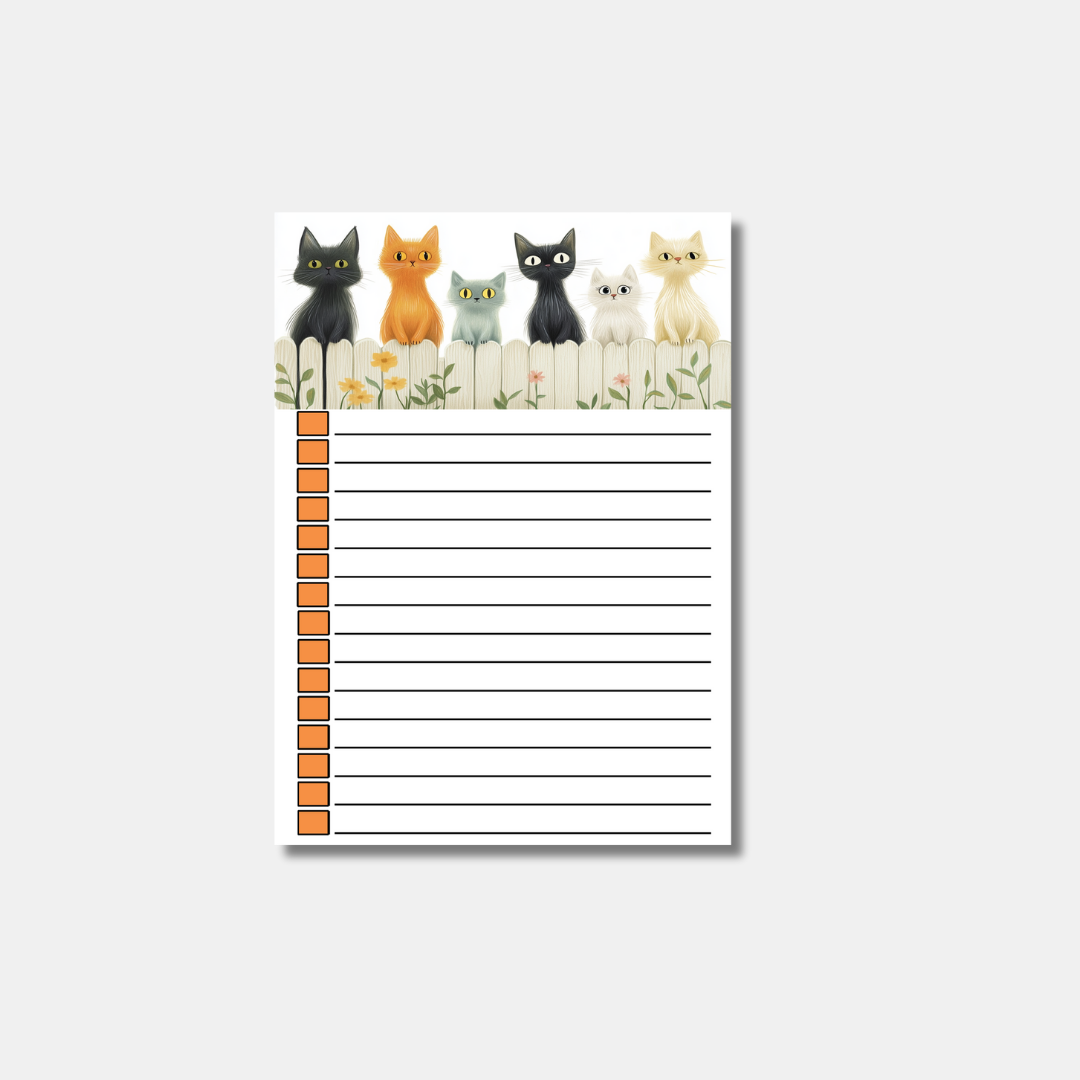 Garden Kitty Memo Pads – Cute Checkered Notes for Every Occasion